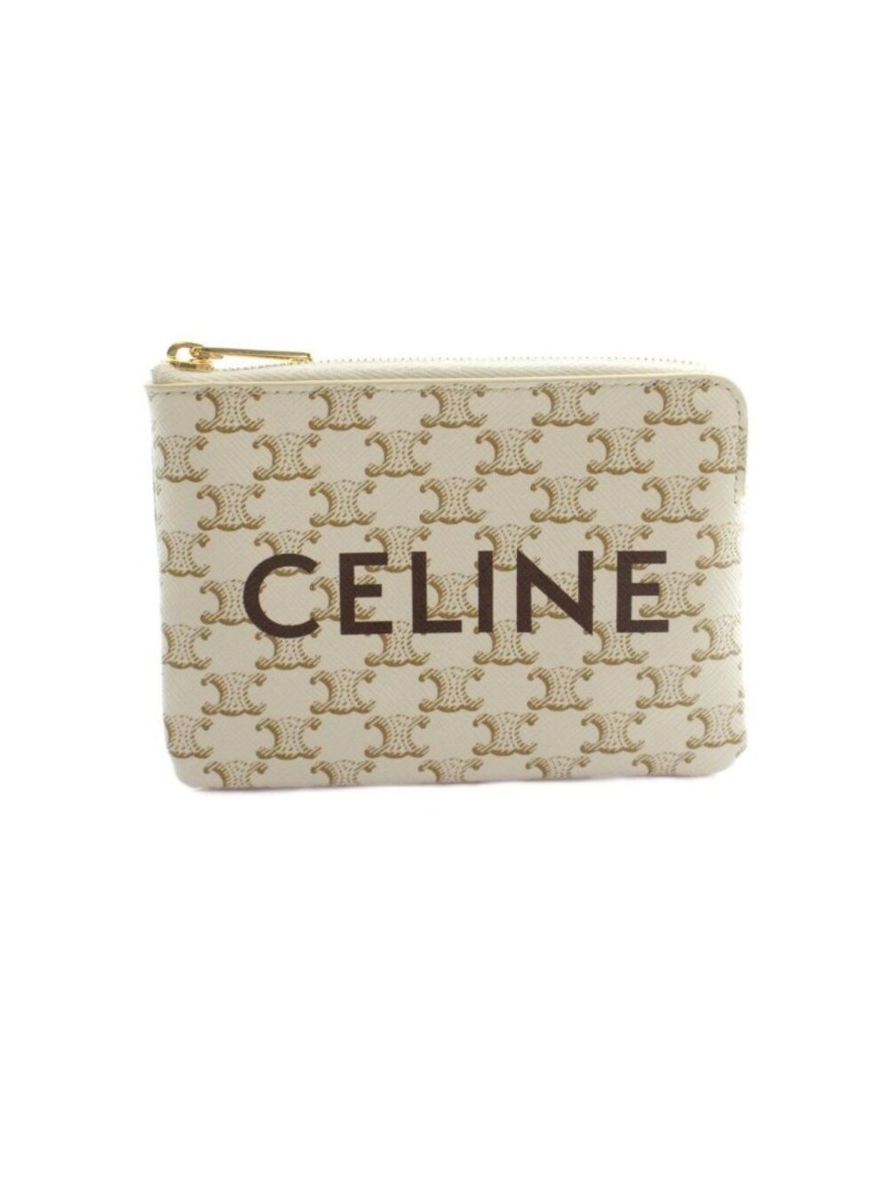 Celine Triomphe Coin Purse Ivory